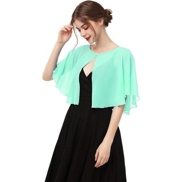 SOFT Capelets capes Shawls and Wraps for Dress Mint Green - Picture 1 of 5